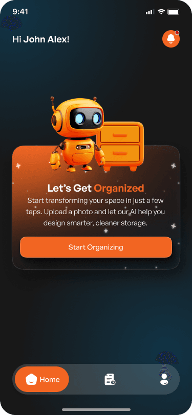 Dejumblefy home screen with a Start Organizing button